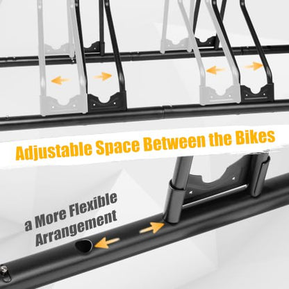 Bicycle Floor Parking Rack Stand (3 Bikes / Adjustable)