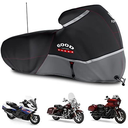 Motorcycle Cover 600D Waterproof for Touring Models Harley Davidson Road King (Gray / Side Box)