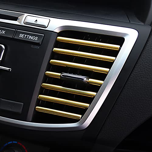 20PCS Waterproof Bendable Car Air Vent Trim Strips (Gold)