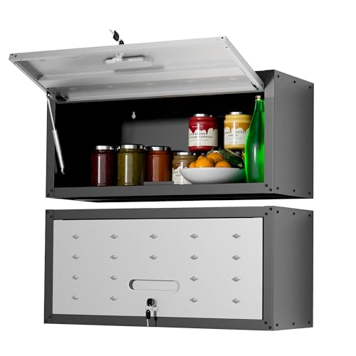 Metal Wall Cabinet (Black/Grey / Upflip Door-H13.5")