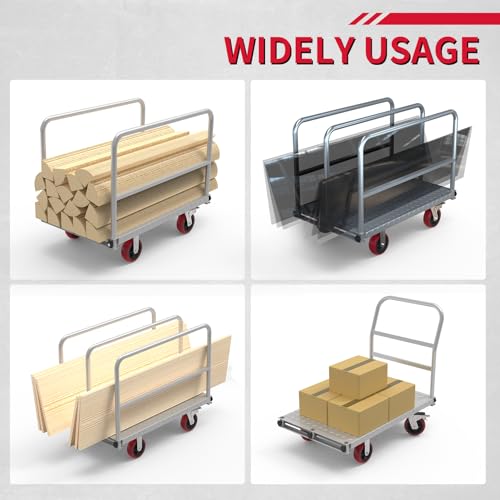 2-in-1 Steel Panel Truck, 2500 lb Drywall Cart, 40 x 24 in (40x24 Inch)