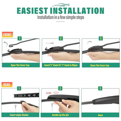 Windshield Wiper Blades Replacement for Ford Expedition 2018 (22" 22" 11")