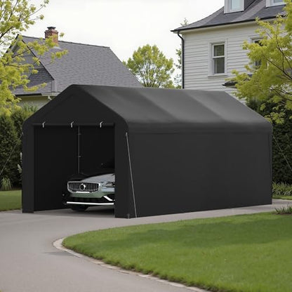 Carport 10x20 Heavy Duty Portable Garage w (Black)