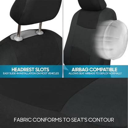 PolyPro Car Seat Covers Full Set in Reverse Charcoal (Reverse Charcoal)