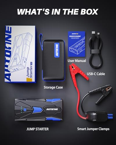 6000A Car Battery Jump Starter Up to All Gas & 12L Diesel Engine (6000A)