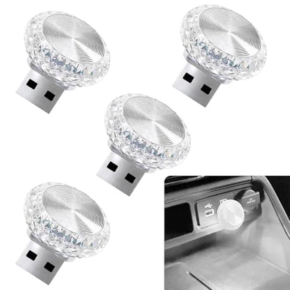 4PCS USB LED Car Interior Atmosphere Lamp (White)