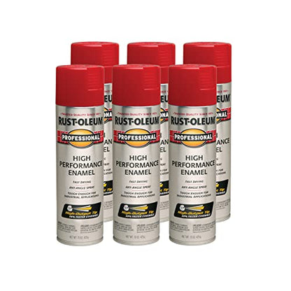 7564838 6PK Professional High Performance Enamel Spray Paint (Gloss Safety Red / 15 Ounce (Pack of 6))