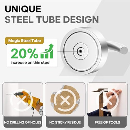 Magnetic Hooks Steel Tube Design for Cruise (Silver / 32lb Magnetic Hooks)