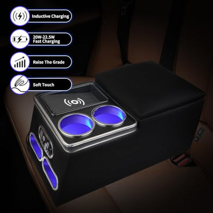 Upgrade Universal Center Console Organizer with Inductive Charging Stand