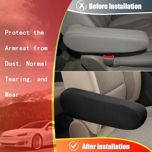 4PC Car Front Seat Armrest Covers (Black-4PC)