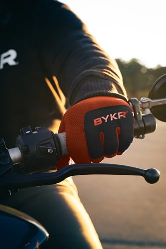 All Weather Motorcycle Gloves for Men & Women (Orange / Small)