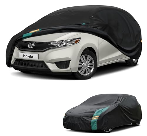 Hatchback Car Cover Waterproof All Weather for Automobiles (One-green / 3 Fit Hatchback-Length (164" to 178"))