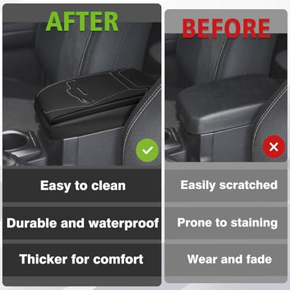 Armrest Cover for Toyota Tacoma 2024 (9) 24+ |Tacoma| Gray Stitch, +Thick)