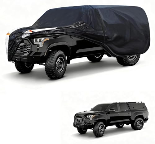 Truck Cover with Camper Shell Topper (B.Truck with Shell(Length:Up to 228 inch) / Black Truck Cover)