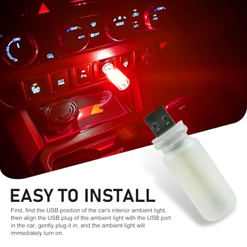 Car USB Atmosphere Lamp (1 PC / Red)
