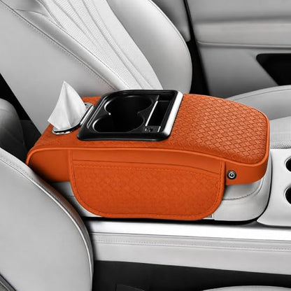 Car Center Console Armrest Cushion with USB& Type (Orange)
