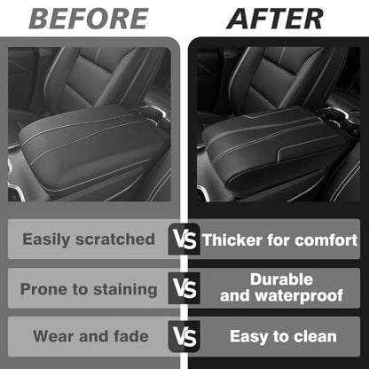 Armrest Cover for GMC Acadia 2024 (19) 24+ |Acadia&Traverse|Black/White Trim, Regular)