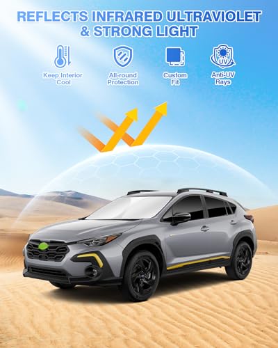 Sunshades for Subaru Crosstrek 2024 2025 2026 Accessories Windshield Sun Shade Side Rear Window Shade Cover Sun Visor Shield Privacy Protection Keep Vehicle Cool Black 8PCS (Subaru Crosstrek 2024-Present)