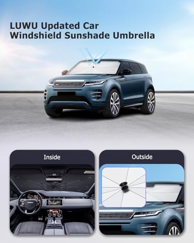 2025 2026 R Ange R Over Evoque Windshield Sun Shade Windshield Sunshade Umbrella[Drawstring Design] Protect Sun Rays & Heat Damage Keeps Cool Fits R Ange R Over Evoque 2012 (R ange R over Evoque 2012-2026)