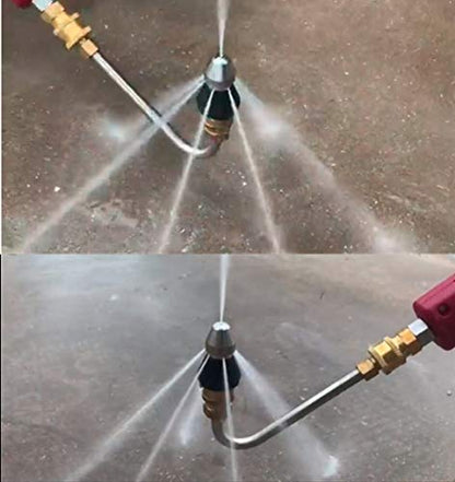 Pressure Washer Sewer Jetter Nozzle with Stainless Steel (back3/8)