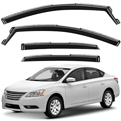 Window Deflectors Smoke Tinted in (For Sentra 13-19 Sedan)