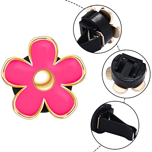 6 Pcs Daisy Vent Clips for Car (Red, / Pack of 6 (2.5 cm, 3 cm, 3.3 cm))