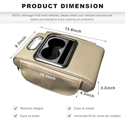 Car Center Console Armrest Pillow (Beige, Normal)