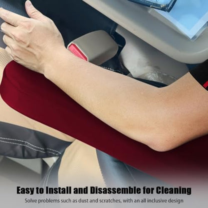 2PC Car Front Seat Armrest Covers (Wine Red-2PC)