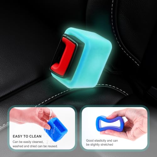 2PCS Seat Belt Buckle Holder (Fluorescent Blue)