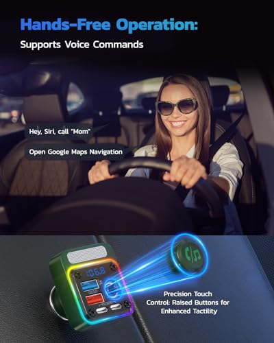 54W Bluetooth 5.3 Car Adapter (Green)