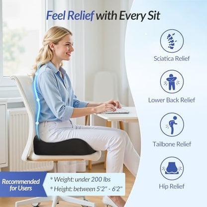 Pioneering Seat Cushion for Pressure Relief (Black)