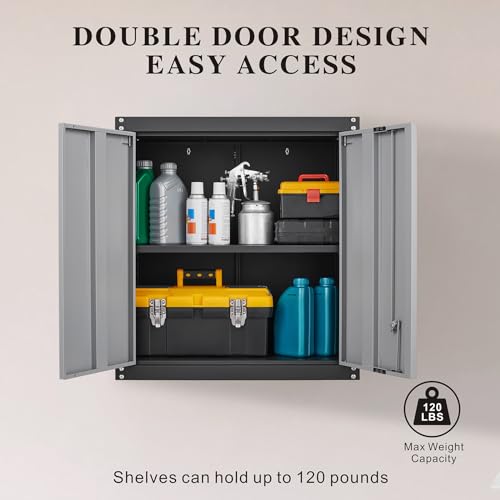 Lockable Storage Cabinet (28"H / Black & Grey)