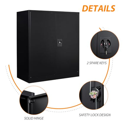 Metal Storage Cabinet (35.5"H / Black)