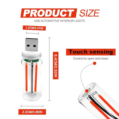 3PCS USB Car Interior Ambient Lights (Red)