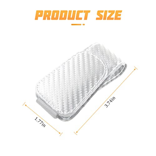 Sunglasses Holders for Car Sun Visor (1 Pack / White/Carbon Fiber)