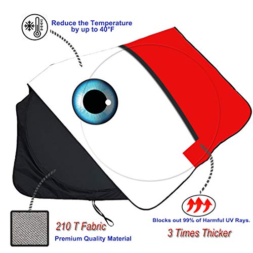 Windshield Sun Shade Universal Fit for Car Window Sunshades Cover Automotive Interior Sun Protector Accessories for Compact& Midsize Sedan (Red / Small (Universal Fit))