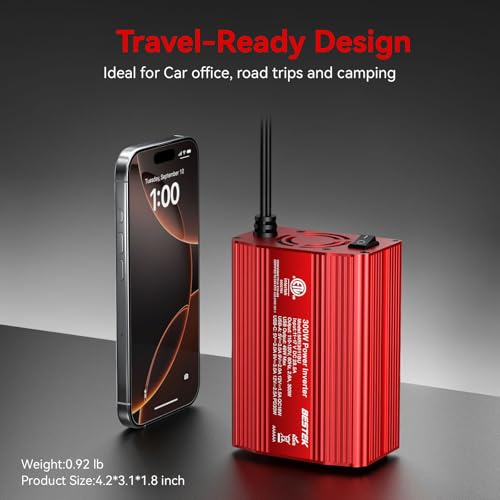 300W Car Power Inverter (Red)