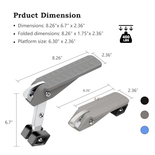 Foldable Car Door Step Stand Pedal (Evolution Pro Series / Gray)