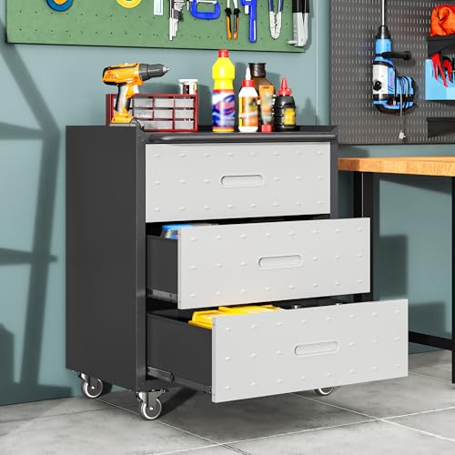 Garage Cabinets (Black/Grey / 3 Drawers)