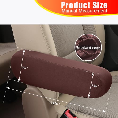 2PC Car Front Seat Armrest Covers (Coffee-2PC)