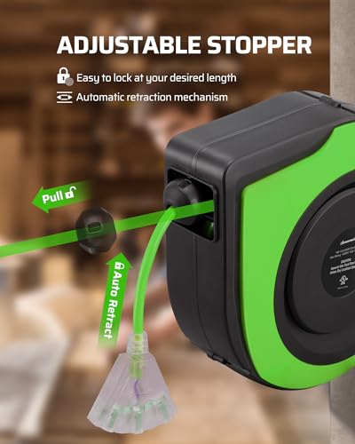 75FT Extension Cord Reel (Green)