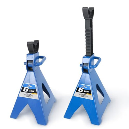 6 Ton (12,000 LBs) Automotive Jack Stands,Heavy Duty Steel Car Lifting Stand for Garages,Repair Shops,Adjustable Height 14.6"- 24",1 Pair (6 Ton)