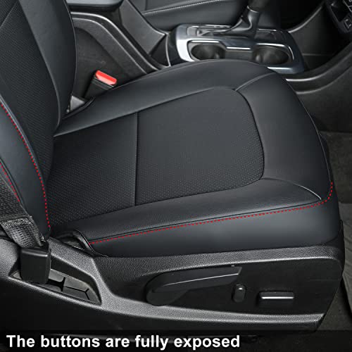 Chevy Colorado Seat Covers ((2015-2022) Full Set / Black&Red)