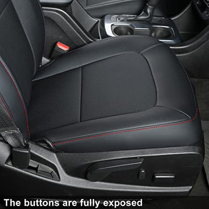 Chevy Colorado Seat Covers ((2015-2022) Full Set / Black&Red)