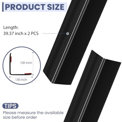 2PCS Wall Corner Protectors Guards (Black / 39.4" X 1.18")