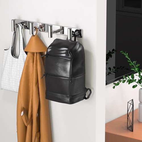 Wall Mounted Coat Rack ("T" Shape 4 Hooks - 1 Pack / Glossy)