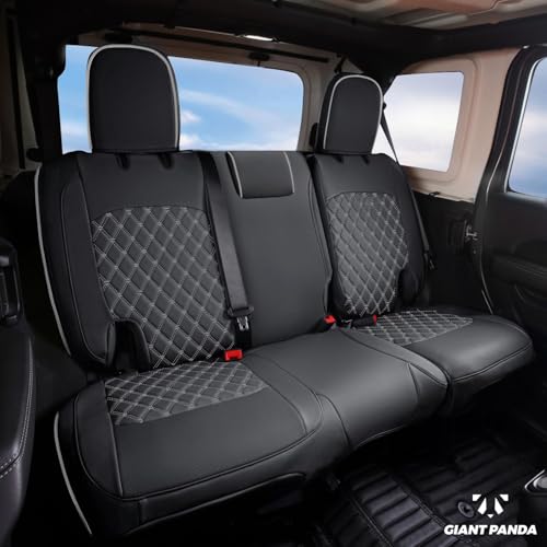 Wrangler JL Seat Covers Custom Fit for Jeep Wrangler (Black&Gray / 18-26 JL 4 Door Without Rear Cup Holder Full Set)