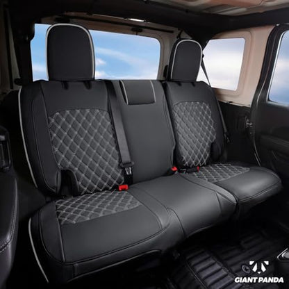 Wrangler JL Seat Covers Custom Fit for Jeep Wrangler (Black&Gray / 18-26 JL 4 Door Without Rear Cup Holder Full Set)
