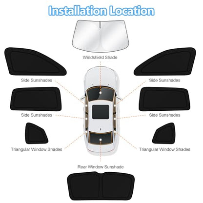 Car Window Shades for Volkswagen Tiguan 2018 2019 2020 2021 2022 2023 Windshield Sun Shade Side Window Cover UV Block Privacy Protection Accessories for Camping Blackout Rear Back Full Set 8PCS (FOR | Tiguan 2018-2023 (8pcs))