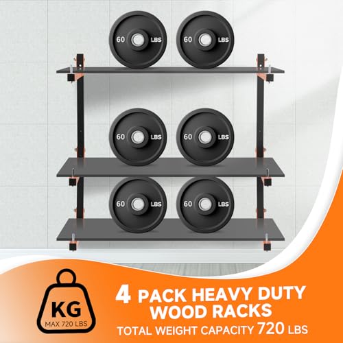 4 Pack Lumber Rack Wall Mount (B– 4 Pack, 6 Level)